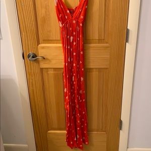 BILLABONG: red patterned maxi dress
